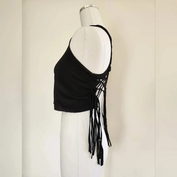 NWT || RAGA || tank top with braided, fringed, back. - Picture 3 of 4